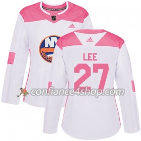 Adidas Maillot de Hockey New York Islanders Anders Lee 27 2017-2018 Blanc Rose Fashion Authentic - Femme